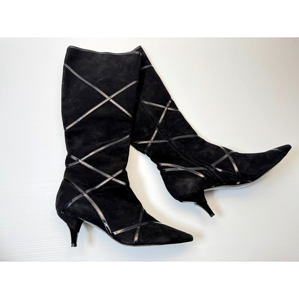 Georgina Goodman Suede Kitten Heel Boots Women 40 US‎ 9? NWOB Art to wear RARE